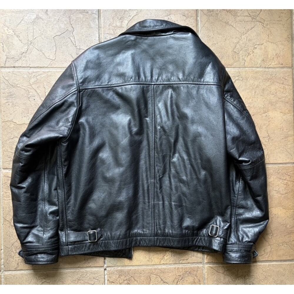 Vintage 90s GAP Black Genuine Leather Jacket Quilted … - Gem